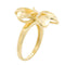 Sterling Silver Yellow Gold Plated 22mm Plumeria with CZ Ring