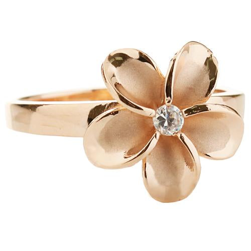 flower ring silver plumeria ring