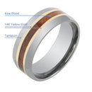 Tantalum with 14K Yellow Gold and Koa Wood Inlaid Wedding Ring Barrel 8mm