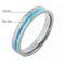 Tantalum with Blue Opal Inlaid Wedding Ring Flat 4mm