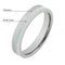 Tantalum with White Opal Inlaid Wedding Ring Flat 4mm
