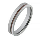 Tantalum with Koa Wood Inlaid Wedding Ring Flat 4mm