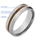 Tantalum with 14K Yellow Gold and Koa Wood Inlaid Wedding Ring Barrel 6mm