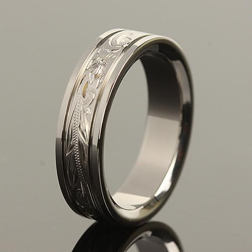 6mm Hawaiian Scroll Titanium Wedding Ring Hawaiian Heirloom Ring ...