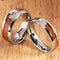 6mm Natural Hawaiian Koa Wood Inlaid Tungsten with CZ Oval Wedding Ring - Hanalei Jeweler