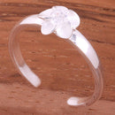 Single 4mm Plumeria with Clear CZ Toe Ring - Hanalei Jeweler