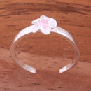 Single 4mm Plumeria with Pink CZ Toe Ring - Hanalei Jeweler