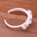 Three 4mm Plumeria with Pink CZ Toe Ring - Hanalei Jeweler