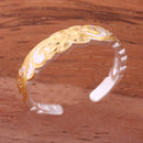 4mm Hawaiian Scroll Two Tone Yellow Gold Plated Cut Out Edge Toe Ring - Hanalei Jeweler