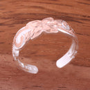 6mm Hawaiian Scroll Two Tone Pink Gold Plated Cut Out Edge Toe Ring - Hanalei Jeweler
