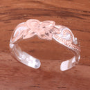 6mm Hawaiian Scroll Two Tone Pink Gold Plated Cut Out Edge Toe Ring - Hanalei Jeweler