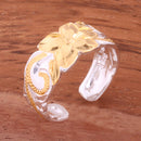 8mm Hawaiian Scroll Two Tone Yellow Gold Plated Cut Out Edge Toe Ring - Hanalei Jeweler