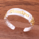 Hawaiian Scroll Two Tone Yellow Gold Plated KUUIPO Cut Out Edge Toe Ring - Hanalei Jeweler