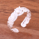 Hawaiian Scroll with Clear Round CZ Cut Out Edge Toe Ring - Hanalei Jeweler
