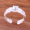 Hawaiian Scroll with Blue Round CZ Cut Out Edge Toe Ring - Hanalei Jeweler