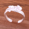 Hawaiian Scroll Two 6mm Plumeria with Pink CZ Smooth Edge Toe Ring - Hanalei Jeweler