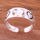 Hawaiian Scroll 6mm Plumeria and Heart Toe Ring - Hanalei Jeweler