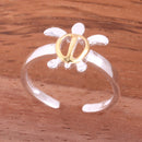 Hawaiian Two Tone Yellow Gold Plated Honu Toe Ring - Hanalei Jeweler