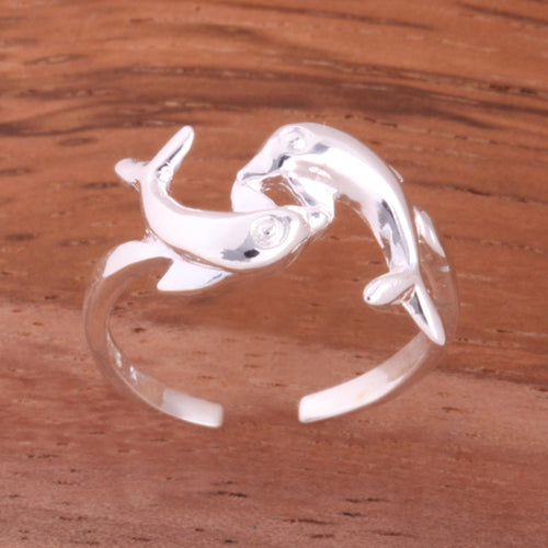 Hawaiian Double Dolphin Toe Ring - Hanalei Jeweler