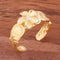 Hawaiian Scroll Yellow Gold Plated 8mm Plumeria with Clear CZ Cut Out Edge Toe Ring - Hanalei Jeweler