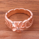 Hawaiian Scroll Pink Gold Plated 8mm Plumeria with Clear CZ Cut Out Edge Toe Ring - Hanalei Jeweler