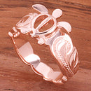 Hawaiian Scroll Pink Gold Plated Honu Cut Out Edge Toe Ring - Hanalei Jeweler