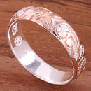 4mm Hawaiian Queen Scroll Two Tone Pink Gold Plated Smooth Edge Toe Ring - Hanalei Jeweler