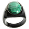 Black Tungsten Carbide Malachite Ring Oval Shape - Hanalei Jeweler