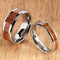 8mm Natural Hawaiian Koa Wood Inlaid Tungsten Beveled Edge Wedding Ring - Hanalei Jeweler