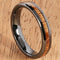 4mm Natural Hawaiian Koa Wood Inlaid High Tech Black Ceramic Oval Wedding Ring - Hanalei Jeweler