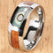 8mm Natural Hawaiian Koa Wood and Abalone Inlaid Tungsten Block Wedding Ring - Hanalei Jeweler