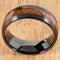 Black Tungsten Natural Hawaiian Koa Wood Inlaid Mens Wedding Ring Barrel 8mm Hawaiian Ring - Hanalei Jeweler
