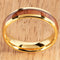 Yellow Gold Tungsten Natural Hawaiian Koa Wood Inlay Tungsten Dome Wedding Ring 6mm - Hanalei Jeweler