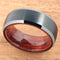 Black Tungsten Koa Wood Double Ring Brush Finished Beveled Edge 8mm - Hanalei Jeweler